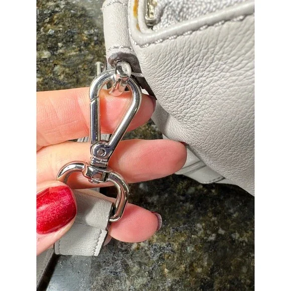 Michael Kors Satchel Shoulder Bag Womens Medium Gray Pebbled Leather MK - Picture 8 of 11